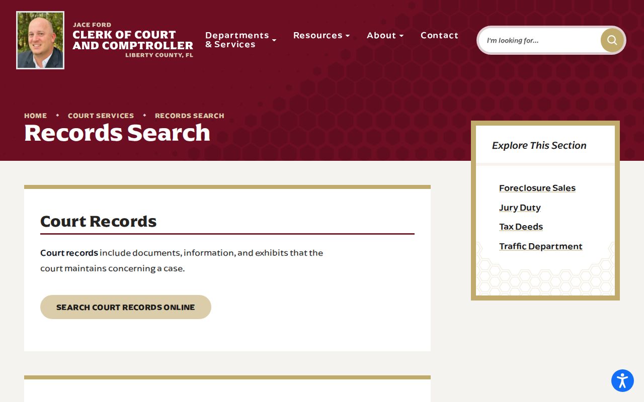 Liberty County Clerk court records search choices for release verification